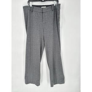 Coldwater Creek Womens Pants Menswear Ponte Trouser Knit Herringbone Grey W18